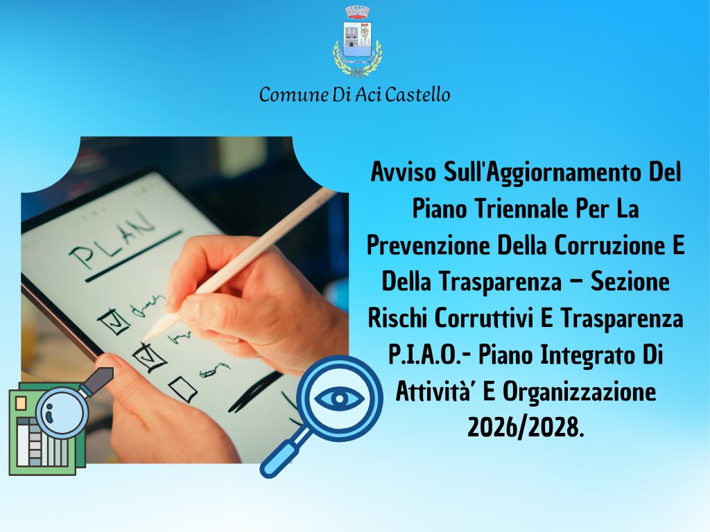 Avviso Sull’Aggiornamento Del Piano Triennale Per La Prevenzione Della Corruzione E Della Trasparenza 2026-2028