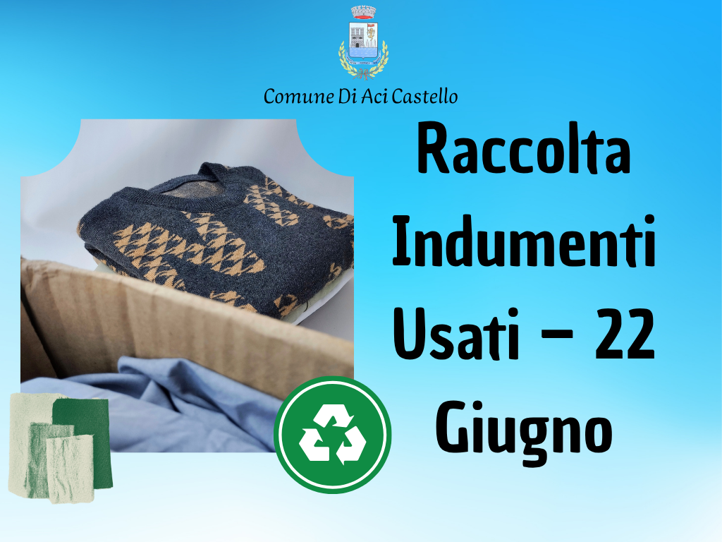 Raccolta indumenti usati 22 giugno