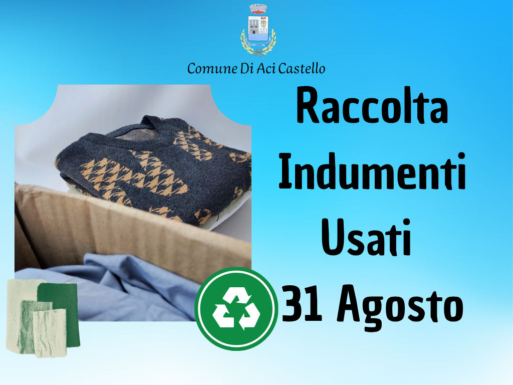 Raccolta indumenti usati 31 Agosto 2026