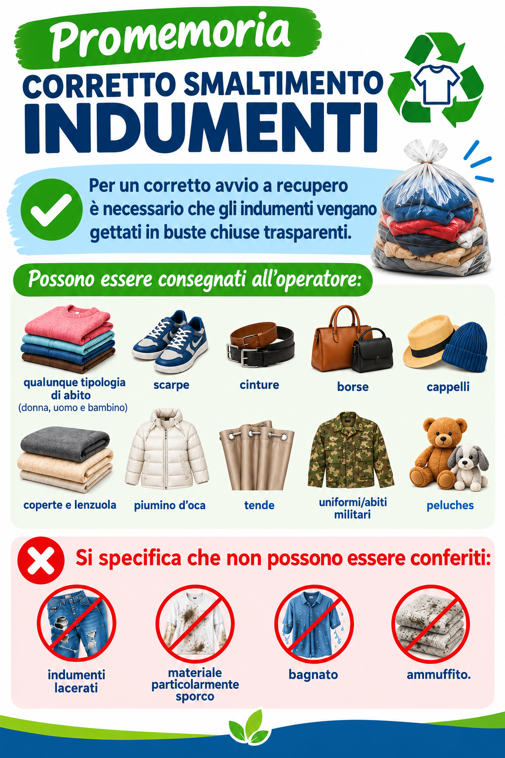Promemoria Corretto Smaltimento Indumenti